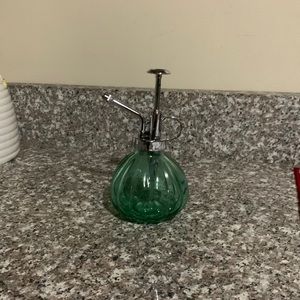 Green glass plant mister